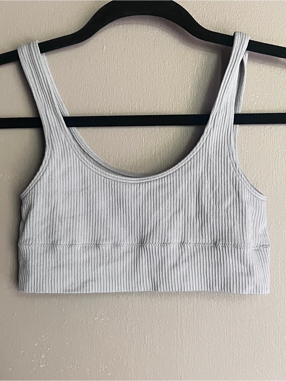 SKIMS Ribbed Scoop Crop Tank - Gray